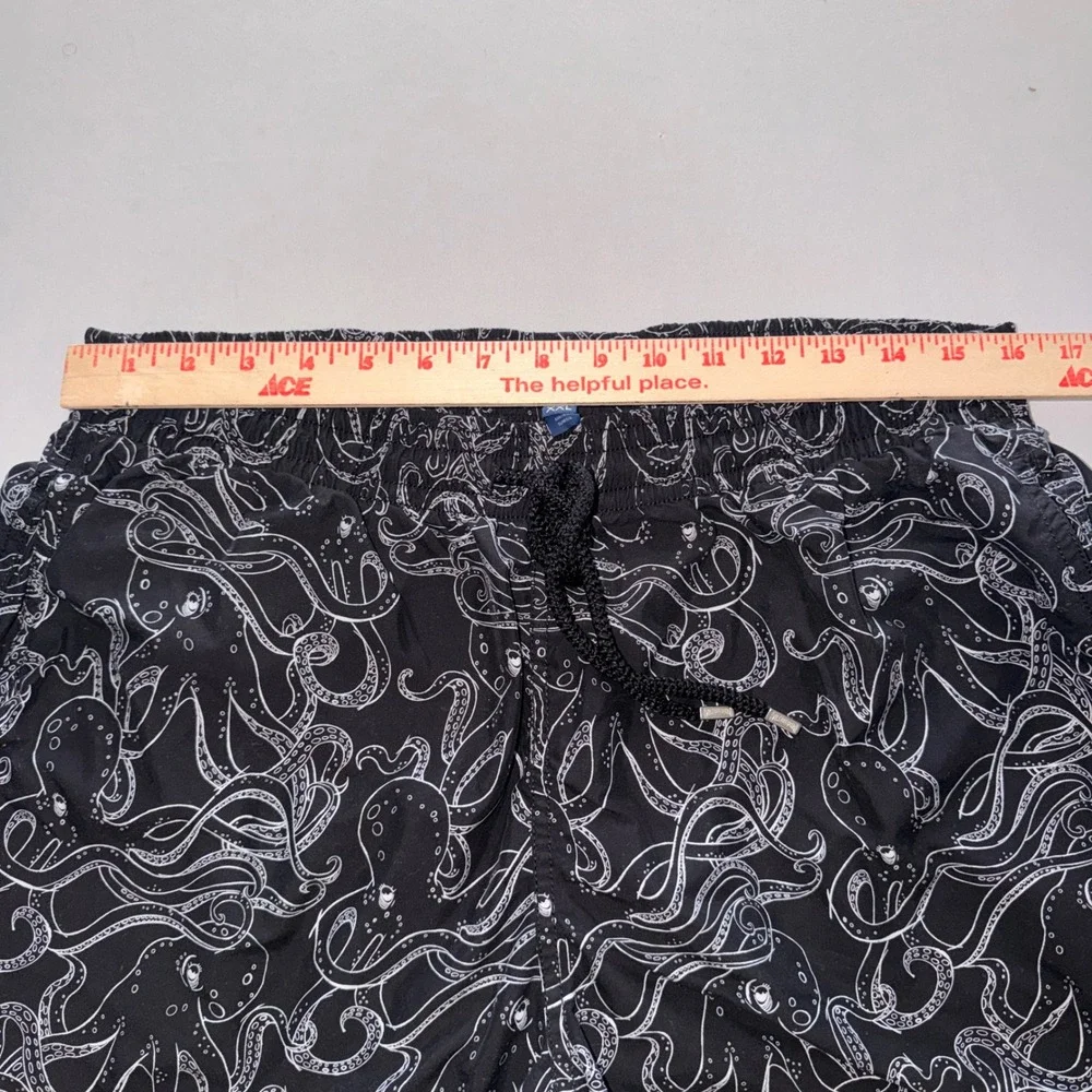 Vilebrequin Moorea Swim Trunks Mens XXL Black White Octopus Poulpes Short Luxury